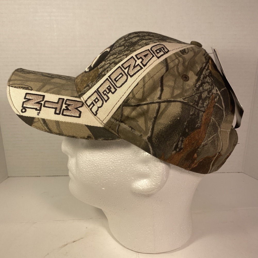 New Gander Mountain Hat Ball Cap Spell Out Strap Back‎ Realtree Camo 6 Panel Dad